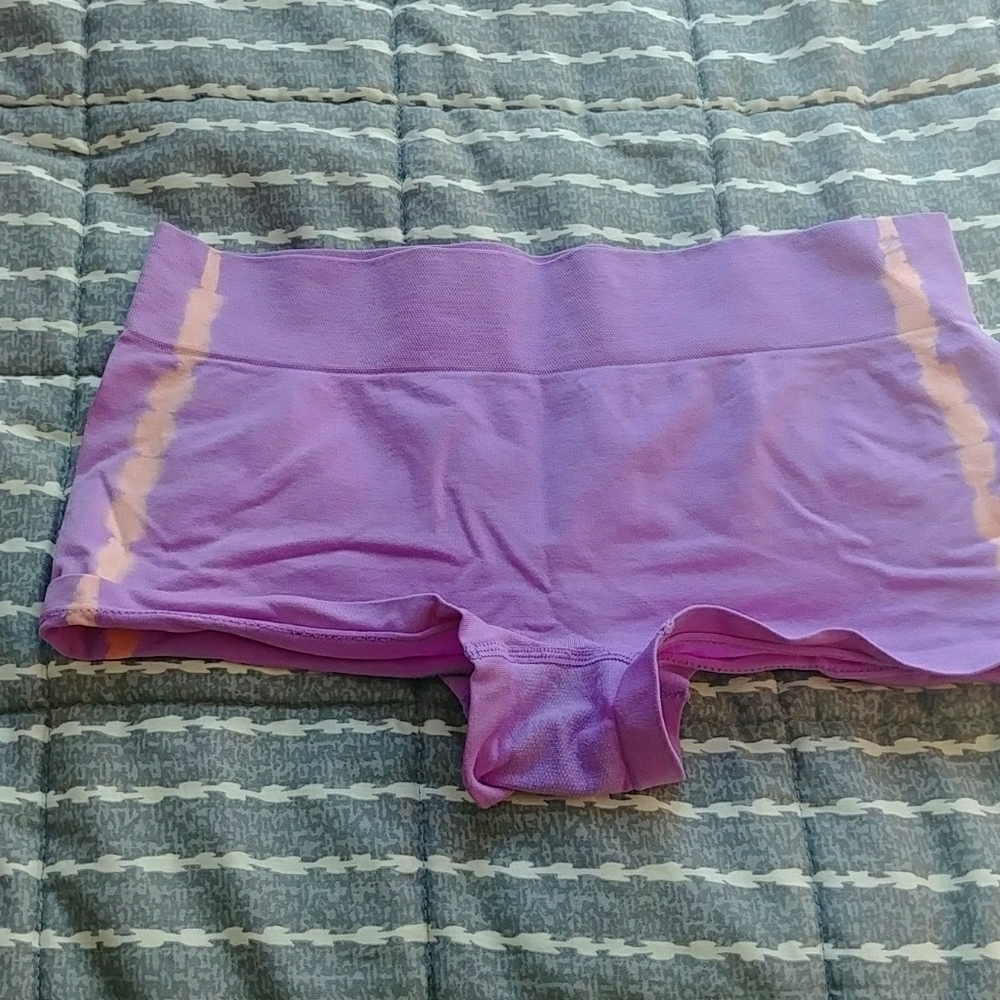 Purple Shorts with Pink Stripes
